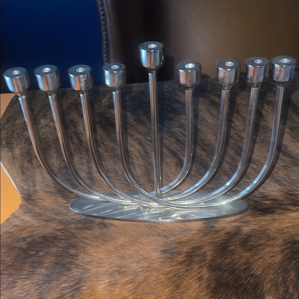 Elegant Silver Menorah